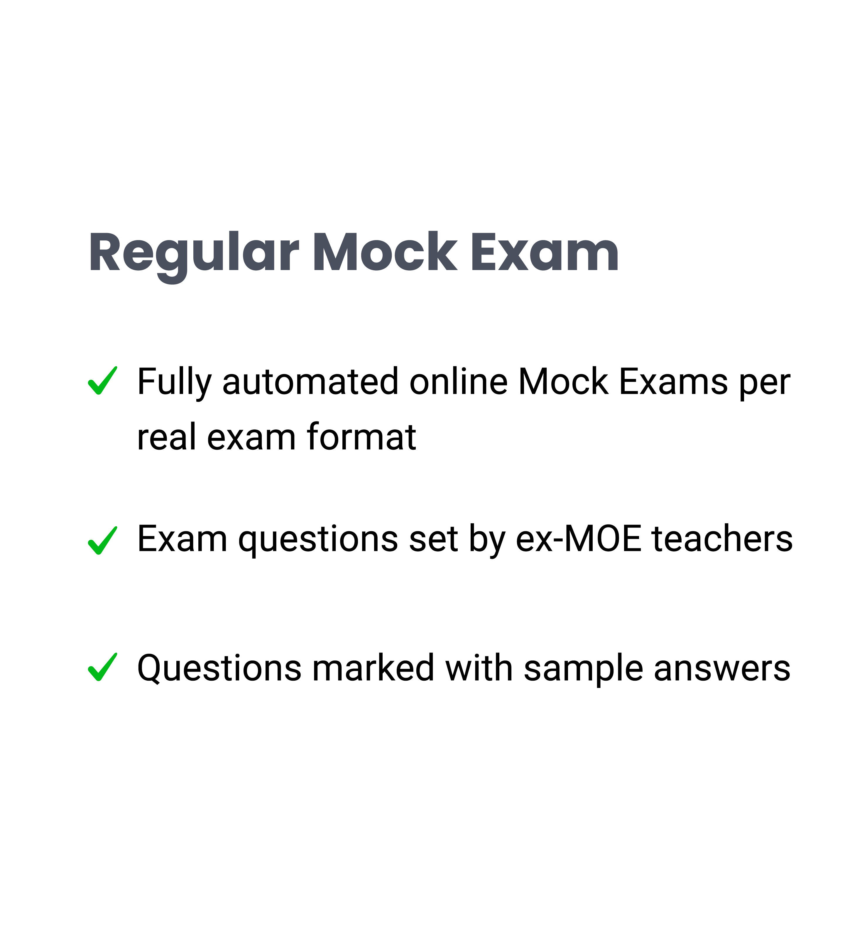 Regular mock exams